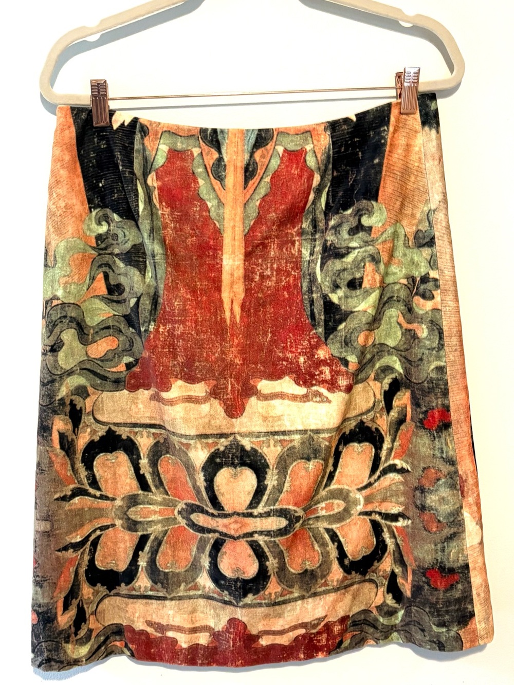 Vintage 90s Vivienne Tam velvet Buddha skirt - Picture 6 of 7